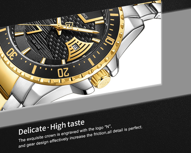 Zegarek męski NAVIFORCE biznes sport wodoodporny Standard, stal nierdzewna, wyświetlanie daty, duży zegar - Wianko - 13