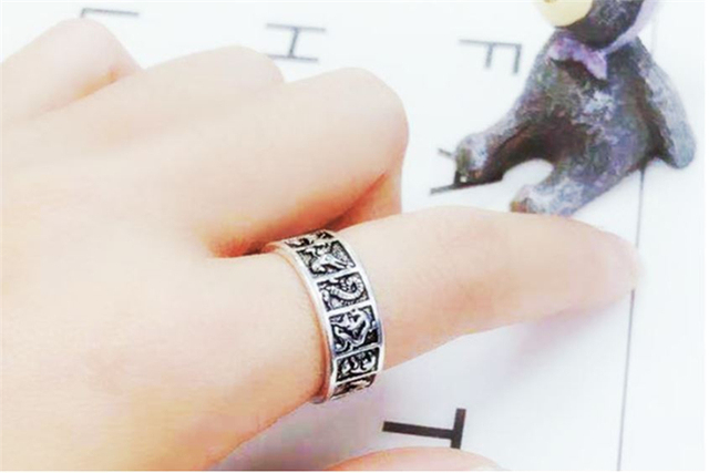 Pierścień Retro z 925 srebra z chińskim zodiakiem dla kobiet SR014 - Wianko - 17