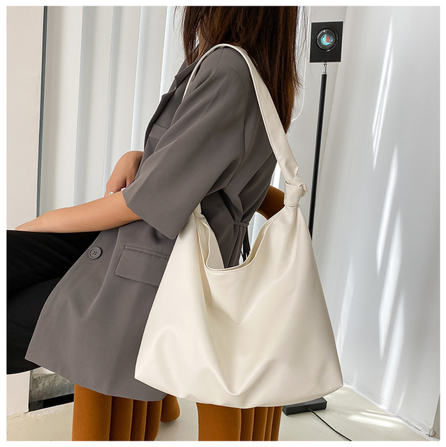 Koreańska skórzana torba na ramię dla kobiet z dużą pojemnością - nowoczesna, miękka, przenośna i casualowa - Wianko - 5