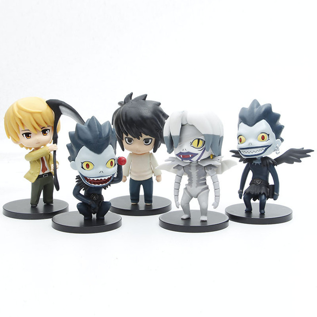 Figurka zabawka Death Note - zestaw 5 sztuk: L Lawliet, Ryuk, Reaper, Yagami światła, słodka lalka, 10 cm - Wianko - 1