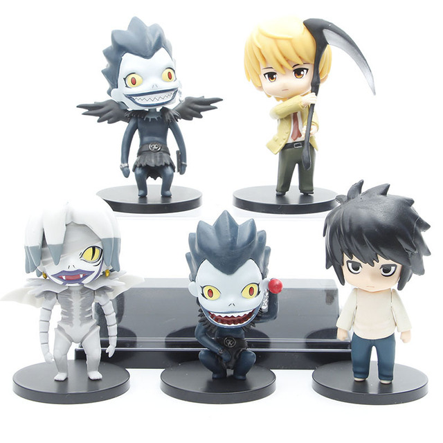 Figurka zabawka Death Note - zestaw 5 sztuk: L Lawliet, Ryuk, Reaper, Yagami światła, słodka lalka, 10 cm - Wianko - 4