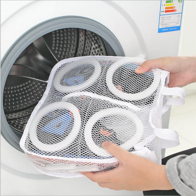 Torba na pranie z siateczką do przechowywania i czyszczenia butów z zamkiem, Sneaker Mesh - Wianko - 4