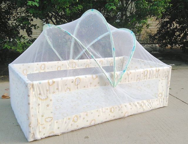Uniwersalne kołyska dziecięca z moskitierą - łóżko letnie dla dziewczynki w postaci łukowych siatek Moustiquaire z namiotem - Wianko - 6