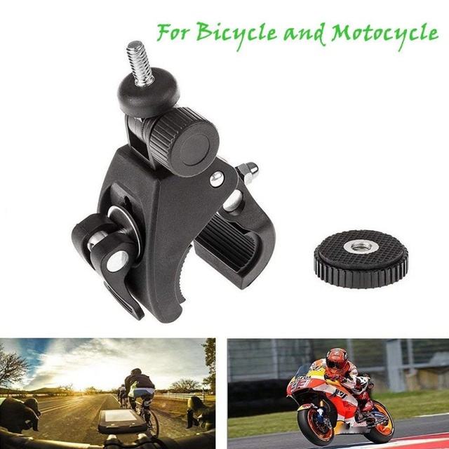 Statyw uchwyt df universal 1/4 dla kamer DV, DSLR na kierownicę rowerową lub motocyklową zaciskowy + śruba mocująca do statywu GoPro - Wianko - 1