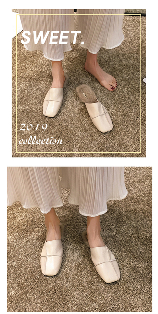 Damskie pantofle na niskim obcasie w stylu retro z sztucznym futrem - nowa kolekcja na jesień 2019 - Wianko - 10