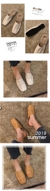 Damskie pantofle na niskim obcasie w stylu retro z sztucznym futrem - nowa kolekcja na jesień 2019 - Wianko - 11