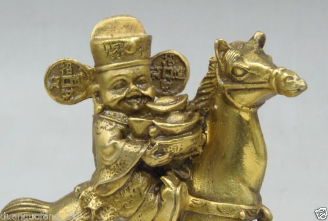Figurka Fortuna konnego wykonana ręcznie z mosiądzu, kolekcjonerska - Wianko - 2