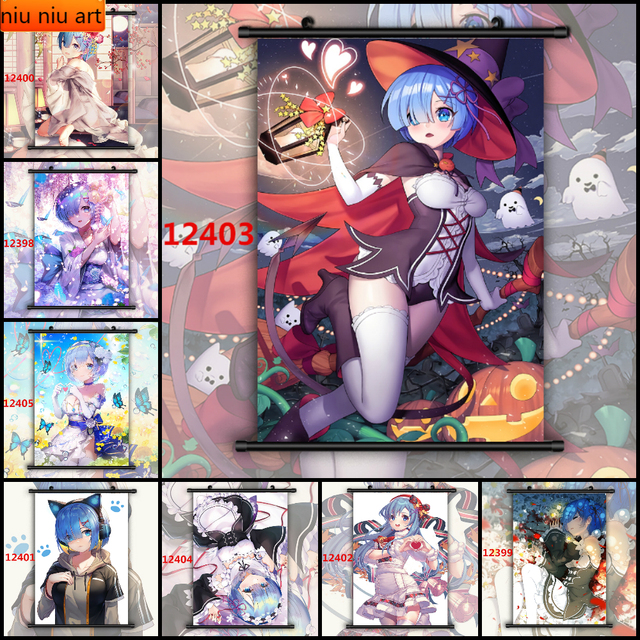 Obraz dekoracyjny Rem Anime Re Zero - płótno malarstwo do wnętrz - manga i anime - Wianko - 1