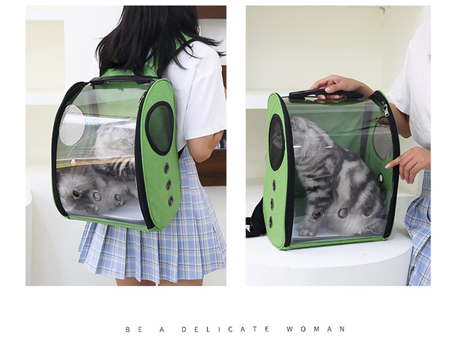 Przenośne nosidełko dla zwierzaka na plecak - przezroczysty, oddychający, dwukomorowy - Cat Pack - Wianko - 21