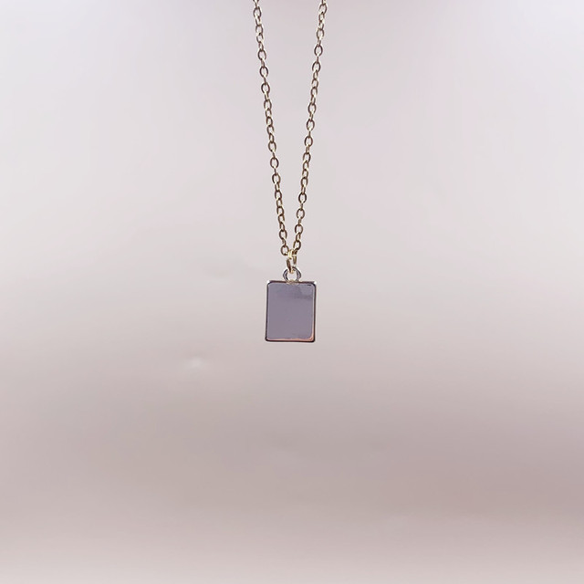 Kwadratowy wisiorek łańcuszek do obojczyka - modny naszyjnik z metalu dla kobiet 2021 - Wianko - 4