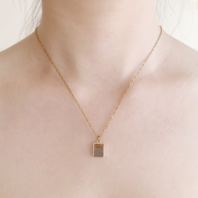 Kwadratowy wisiorek łańcuszek do obojczyka - modny naszyjnik z metalu dla kobiet 2021 - Wianko - 2