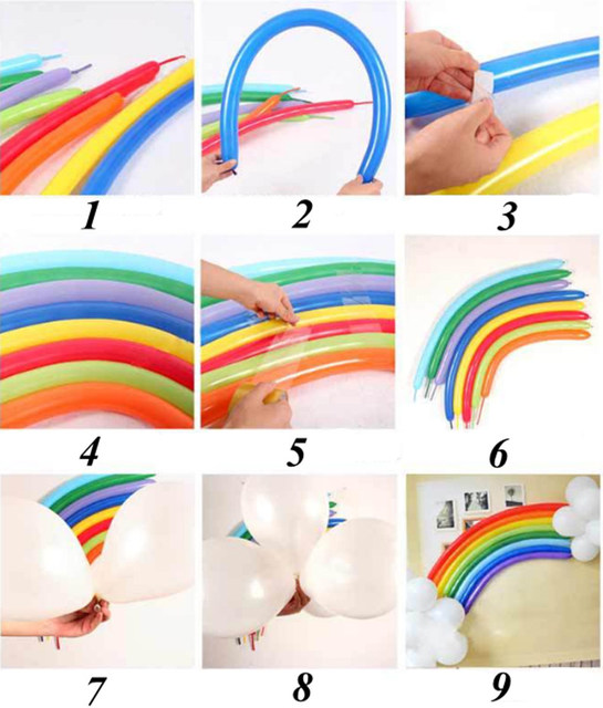 Zestaw 18 Rainbow Magicznych Balonów - Długie, Spiralne, Lateksowe Balony Dekoracyjne do Modelowania Urodziny Wesela - Wianko - 5