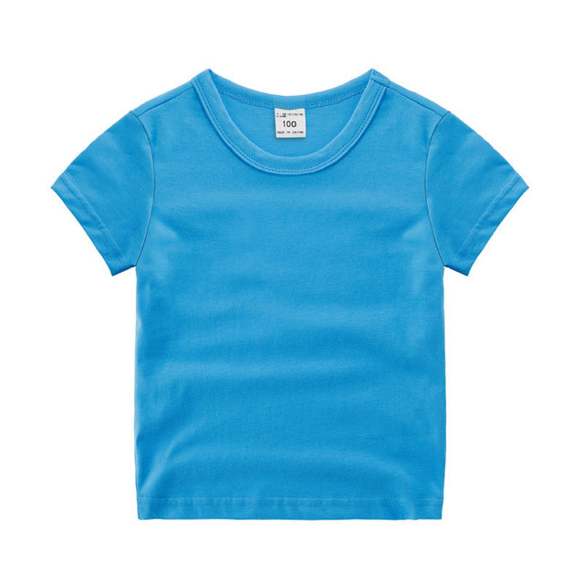 Chłopcy i dziewczęta koszulki z krótkim rękawem dla dzieci - lato, bawełna, jednolite topy - Wianko - 3