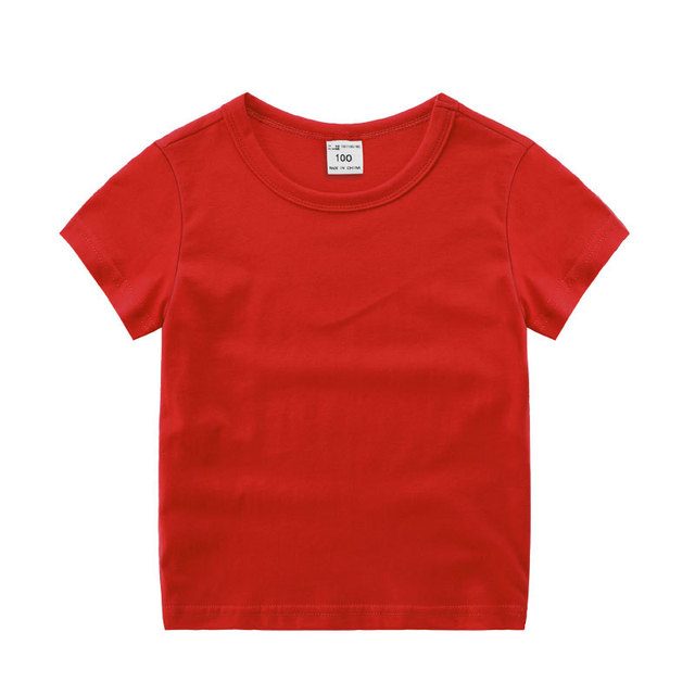 Chłopcy i dziewczęta koszulki z krótkim rękawem dla dzieci - lato, bawełna, jednolite topy - Wianko - 5