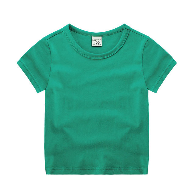 Chłopcy i dziewczęta koszulki z krótkim rękawem dla dzieci - lato, bawełna, jednolite topy - Wianko - 9