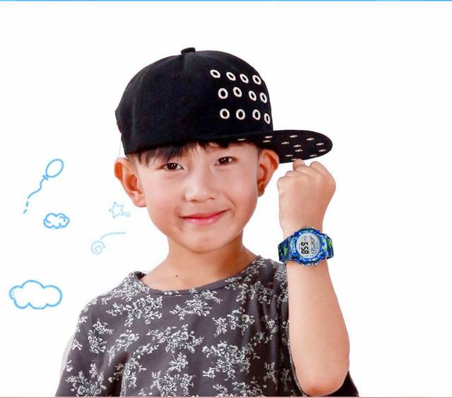Chłopcy i dziewczęta, najlepszy prezent cyfrowy - różowy zegarek o kamuflażowym wzorze, niebieski sportowy, wodoodporny, z kalendarzem - Wianko - 13