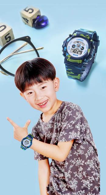 Chłopcy i dziewczęta, najlepszy prezent cyfrowy - różowy zegarek o kamuflażowym wzorze, niebieski sportowy, wodoodporny, z kalendarzem - Wianko - 11