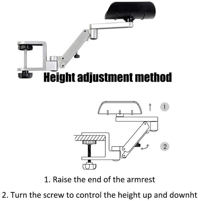 Ergonomiczna podkładka pod mysz z regulowanym uchwytem na nadgarstek i metalowym podparciem ramion - komputerowa konsola ręczna - Wianko - 6