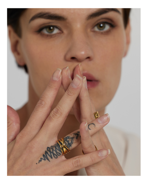Złoty pierścień otwierający dla kobiet ze stali nierdzewnej 18K PVD Plated z minimalistycznym stylem - Wianko - 1