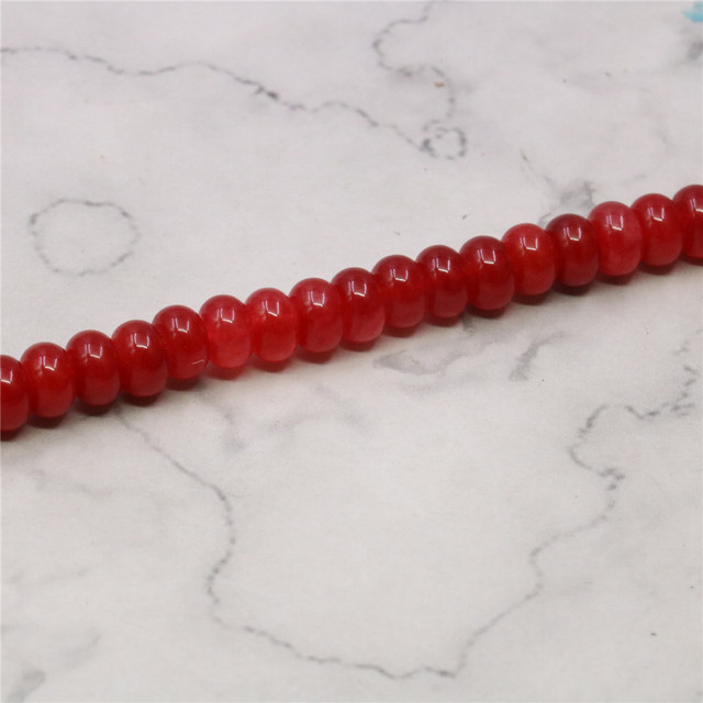 Koraliki Jades z czerwonym kamieniem naturalnym w kształcie Abacus, 5x8mm, do tworzenia biżuterii - Wianko - 5