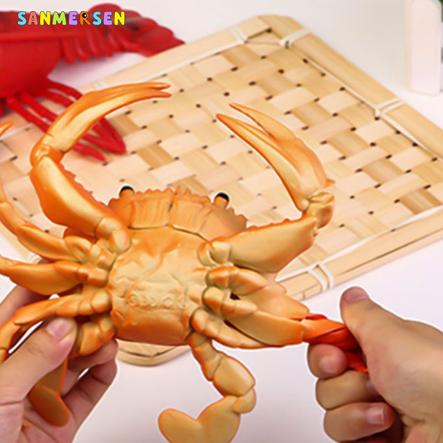 Mini krab lobster zabawka dźwiękowa - symulacja morza, antystresowy zwierzak do dekoracji wnętrza, realistyczne figurki dla dzieci - Wianko - 3