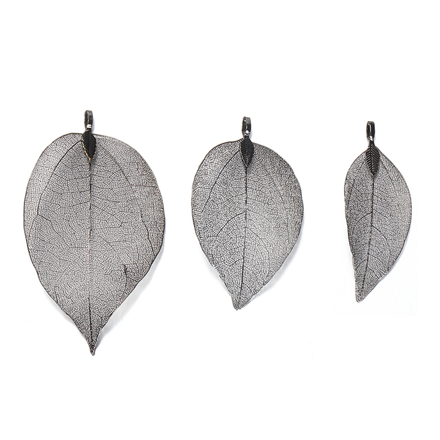 Zawieszki metalowe w kształcie liścia, 2 sztuki/1 para, do biżuterii rękodzielniczej DIY - Wianko - 6