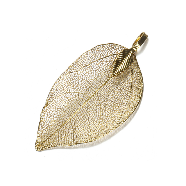 Zawieszki metalowe w kształcie liścia, 2 sztuki/1 para, do biżuterii rękodzielniczej DIY - Wianko - 8