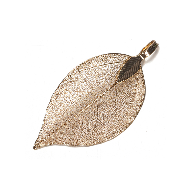 Zawieszki metalowe w kształcie liścia, 2 sztuki/1 para, do biżuterii rękodzielniczej DIY - Wianko - 12