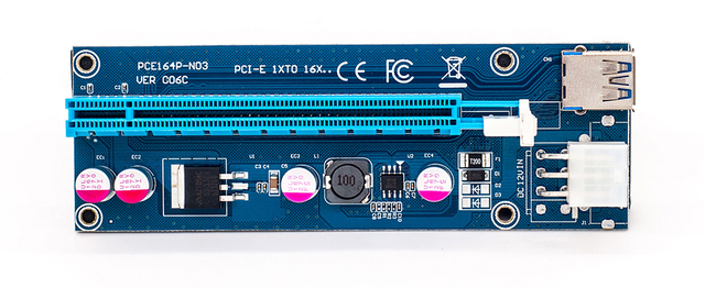 Karta rozszerzająca PCIe PCI-E PCI Express 1x do 16x z USB 3.0, kabel danych SATA 6Pin IDE i zasilacz Molex dla koparki BTC - 006C - Wianko - 3