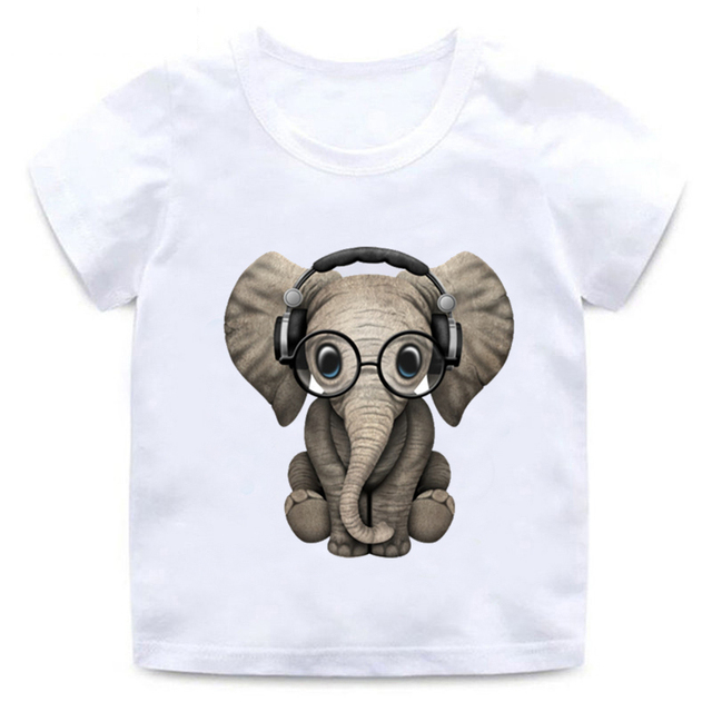 Dziecięcy T-shirt z nadrukiem słoń motocyklowy 3D - Wianko - 6