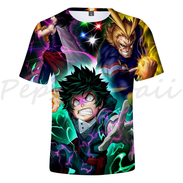 Koszulka chłopięca Anime My Hero Academia z rękawem krótkim Koszulka dziecięca Kawaii Harajuku Streetwear - Wianko - 11