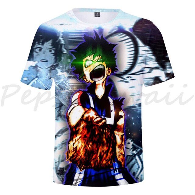 Koszulka chłopięca Anime My Hero Academia z rękawem krótkim Koszulka dziecięca Kawaii Harajuku Streetwear - Wianko - 7