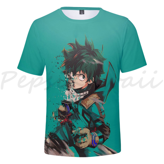 Koszulka chłopięca Anime My Hero Academia z rękawem krótkim Koszulka dziecięca Kawaii Harajuku Streetwear - Wianko - 12