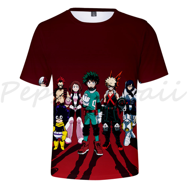 Koszulka chłopięca Anime My Hero Academia z rękawem krótkim Koszulka dziecięca Kawaii Harajuku Streetwear - Wianko - 14