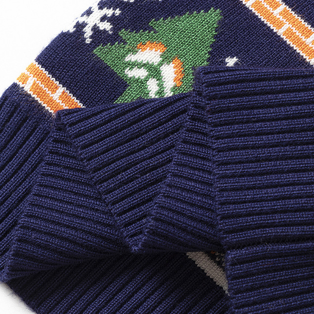 Dzianinowy sweter Boże Narodzenie dla chłopca dziewczynki z motywem śnieżynki i jelonka 2-8 lat - Wianko - 13