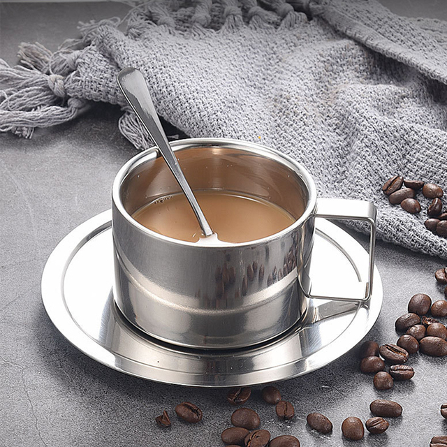 Filiżanka kawy z podwójną ścianką 304 ze stali nierdzewnej - izolacja cieplna, kubek do mleka, kubek na herbatę - Wianko - 8
