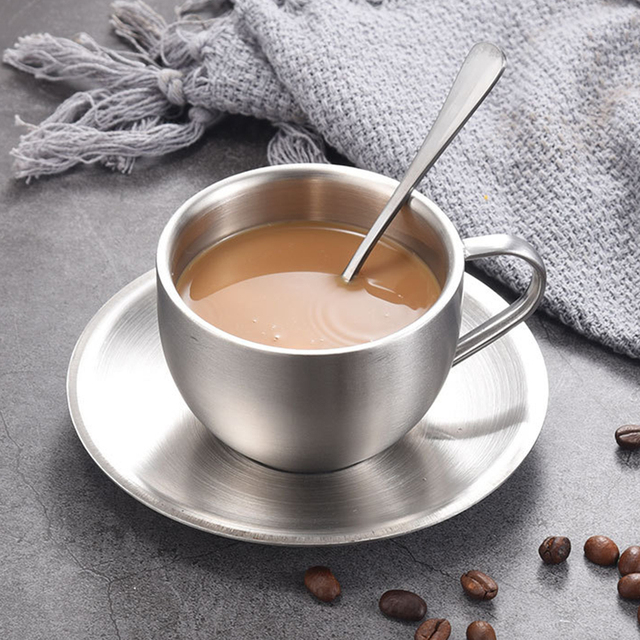 Filiżanka kawy z podwójną ścianką 304 ze stali nierdzewnej - izolacja cieplna, kubek do mleka, kubek na herbatę - Wianko - 6
