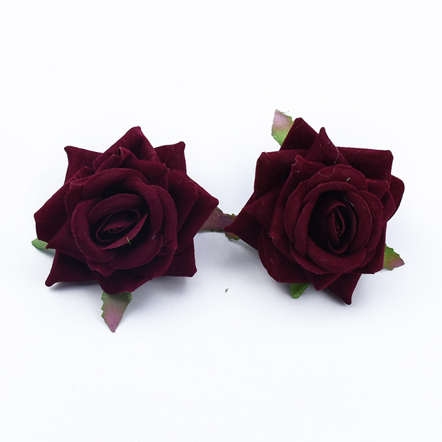 Jedwabne róże głowy 6CM - akcesoria ślubne, walentynkowe prezenty, dekoracje domowe, DIY - tanie kwiaty sztuczne - Wianko - 10