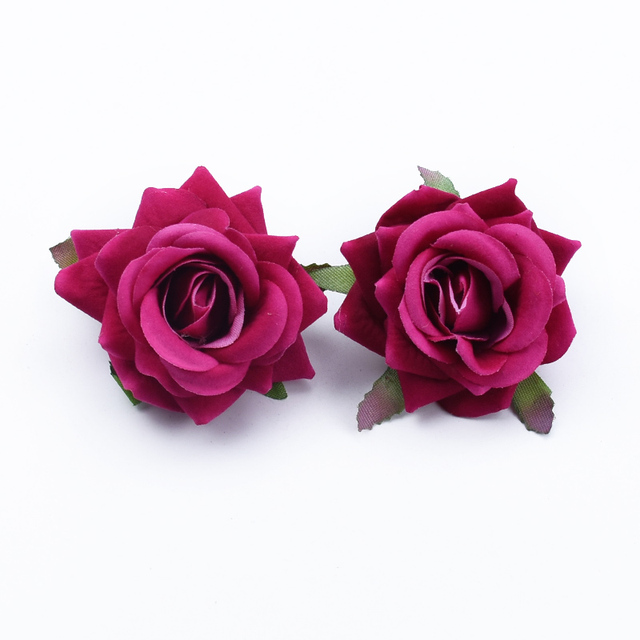 Jedwabne róże głowy 6CM - akcesoria ślubne, walentynkowe prezenty, dekoracje domowe, DIY - tanie kwiaty sztuczne - Wianko - 7