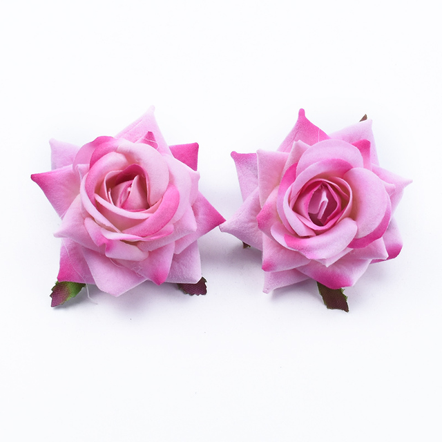 Jedwabne róże głowy 6CM - akcesoria ślubne, walentynkowe prezenty, dekoracje domowe, DIY - tanie kwiaty sztuczne - Wianko - 8