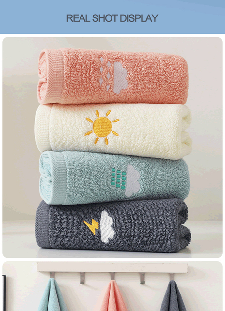 Ręcznik bawełniany haftowany, miękki, chłonny - słodkie słowo, moda, tekstura - Wianko - 6