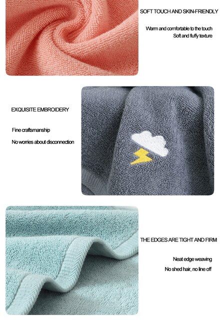 Ręcznik bawełniany haftowany, miękki, chłonny - słodkie słowo, moda, tekstura - Wianko - 5