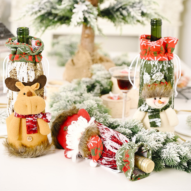 Torby na prezenty świąteczne - uchwyt na wino, pokrowiec na termofor i ozdoby choinkowe do domu - Natal Noel 2021-2022 - Wianko - 23