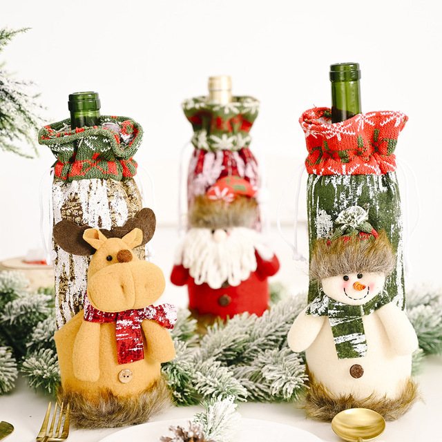 Torby na prezenty świąteczne - uchwyt na wino, pokrowiec na termofor i ozdoby choinkowe do domu - Natal Noel 2021-2022 - Wianko - 22