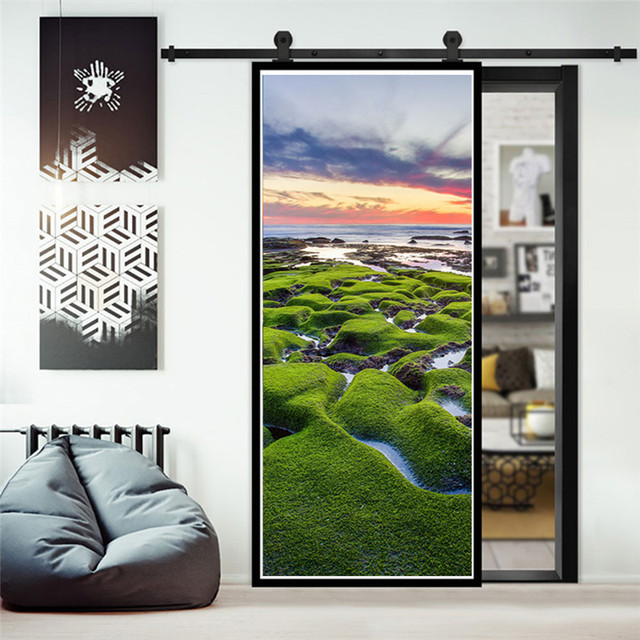 Lato - 3D tapety naklejki na drzwi samoprzylepne w stylu plaża morze - Wianko - 27