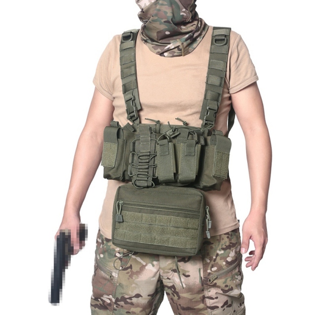 Kamizelka taktyczna Multicam Tactical z systemem MOLLE i wymienną torbą na amunicję - idealna dla myśliwych, airsoftowców i graczy paintballa z etui na magazynek AK 47/74 - Wianko - 3