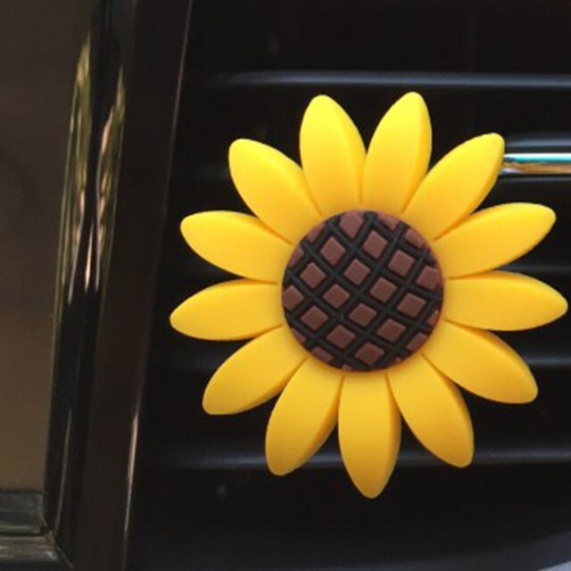 Odpowietrznik pachnący perfumy klip samochodowy gumowy słonecznik - dekoracja wnętrza samochodu TS2 - Wianko - 8