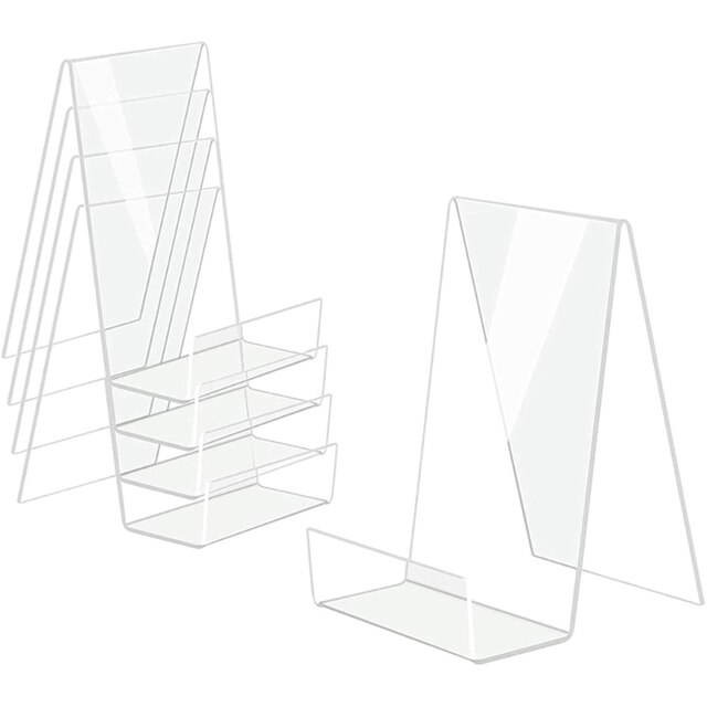Akrylowe stojaki na dokumenty - 5 sztuk, duże, trwałe, wielokrotnego użytku - Wianko - 2