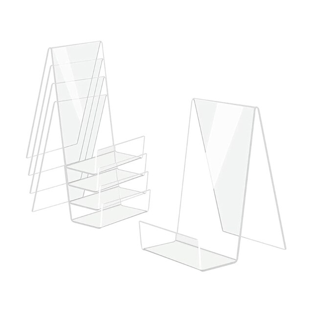 Akrylowe stojaki na dokumenty - 5 sztuk, duże, trwałe, wielokrotnego użytku - Wianko - 1