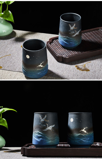Kolekcjonerska filiżanka ceramiczna w stylu vintage z Chińskim wzorem - Wianko - 7